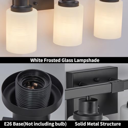 6 Light Black Vanity Lights 36.8in Bathroom Vanity Light for Mirror