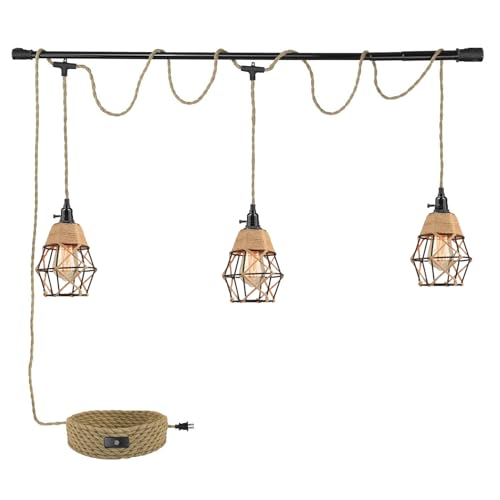 3 Light Hanging Light with Plug in Cord