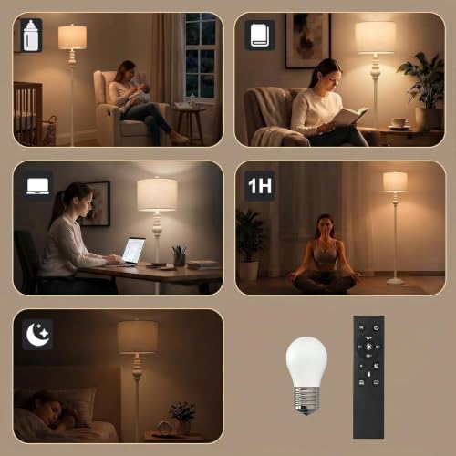 64.25" Farmhouse Floor Lamp with Remote (Warm White)