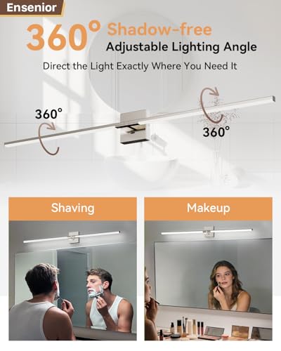 48" Brushed Nickel Modern Bathroom Vanity Lights
