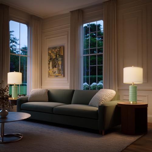 Bedside Table Lamps Set of 2 for Living Room with 2 USB Ports (2 Count)
