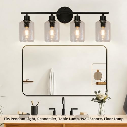 Clear Bubble Seeded Cylinder Glass Lamp Shade 2 Pack