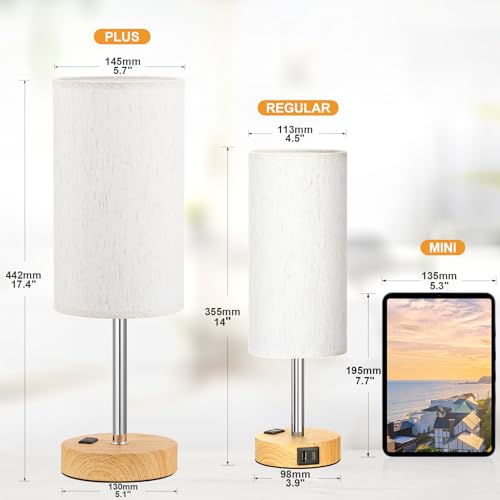 17.4" Bedside Lamp for Bedroom