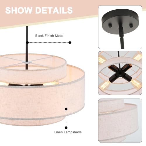 19.7" Modern Drum Chandelier