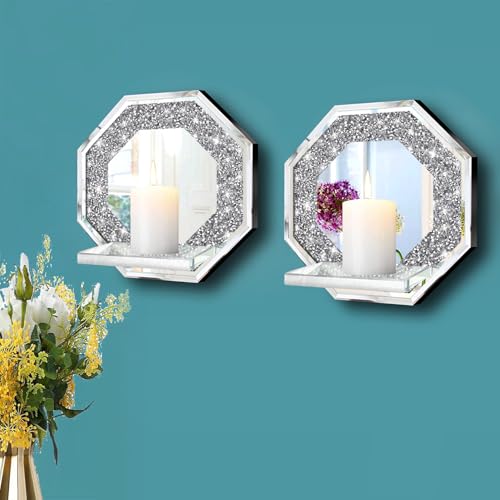 Crystal Crush Diamond Wall Candle Holder Set of 2 (2 Count)