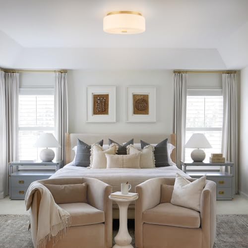 Mid Century Modern Gold Flush Mount Ceiling Light