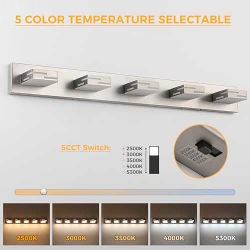 5 Light 5CCT Modern Bathroom Vanity Light Fixtures