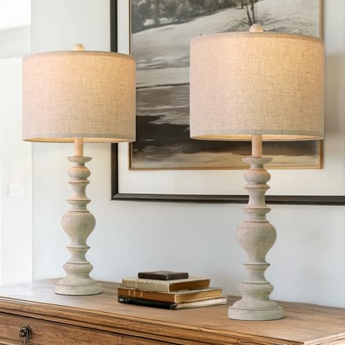 27" Antique Gray Table Lamps Set of 2 (2 Count)