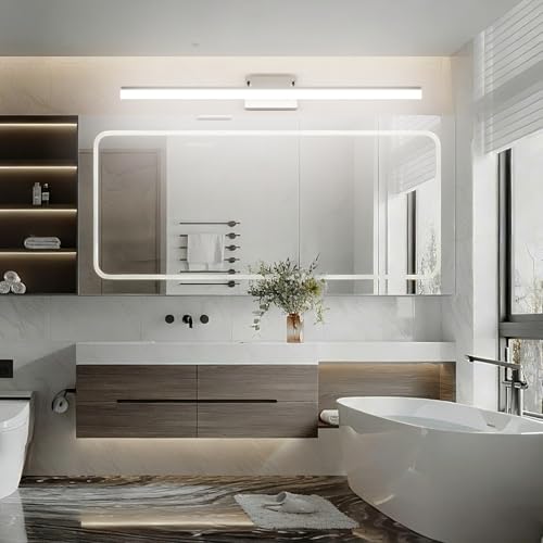 40 inch Modern Brushed Nickel Vanity Light Adjustable LED Bathroom Light Fixtures Over Mirror Rotatable Vanity Lighting 5500K