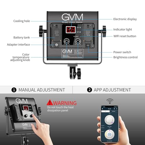GVM 2 Pack LED Video Lighting Kits with APP Control (2 Count)