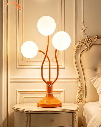 Globe Modern Table Lamp for Bedroom Dimmable Round Ball Lamp
