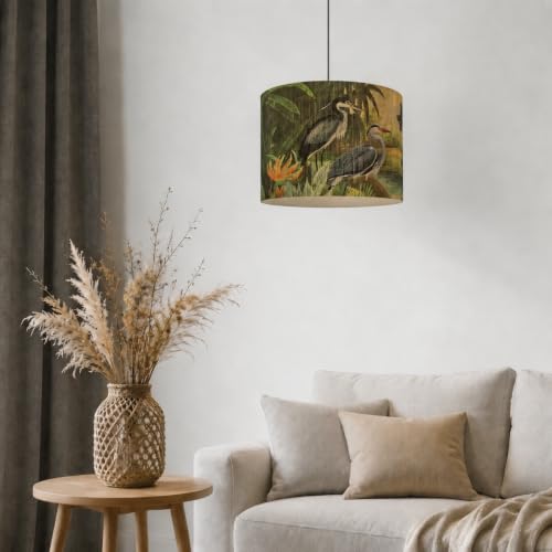Rustic And Retro Bamboo Pendant Lamp shade Tropical Colorful Animals Design