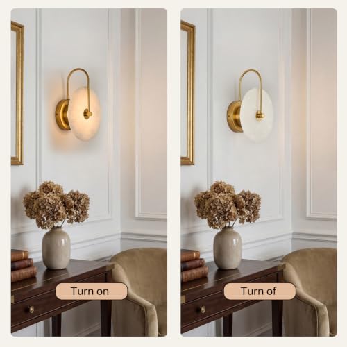 Alabaster Wall Sconces Set of 2