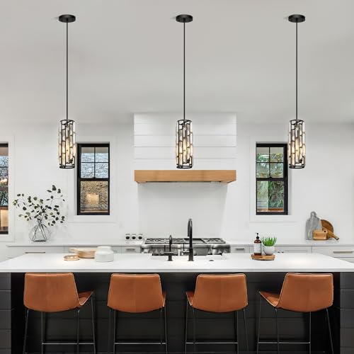 Black Pendant Lights Kitchen Island 3 Pack