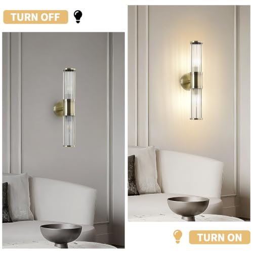 Brushed Bronze Wall Sconces Set of Two