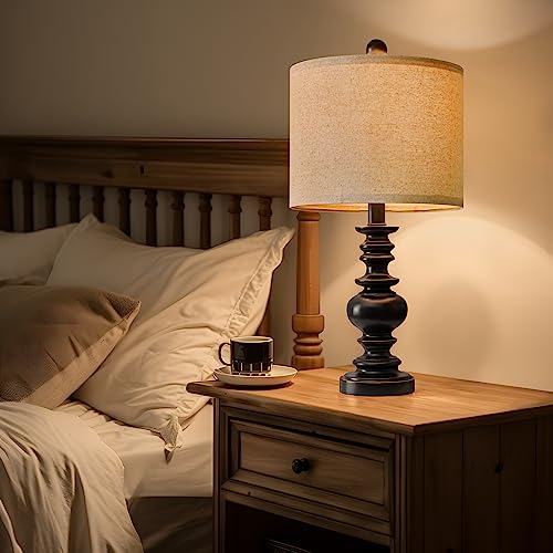 20" Table Lamp Set of 2 for Bedroom Living Room Vintage Rustic Traditional Nightstand Bedside Lamps（Suitable for Decorating Small Areas） (2 Count)