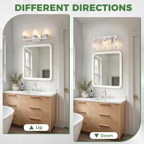 17 Inch 3 Light Vintage Ivory Bathroom Vanity Light