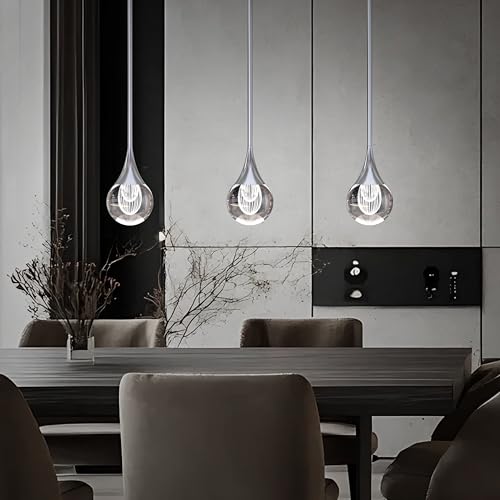 Silver Pendant Lights Kitchen Island (3 Count)