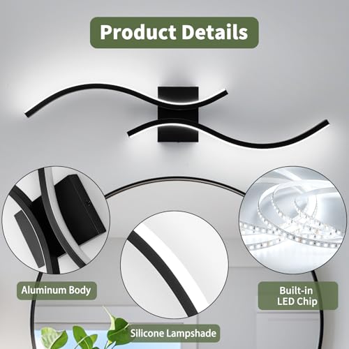 Modern LED Wall Sconce Set of Two
