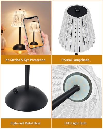 2 Pack Cordless Touch Table Lamp