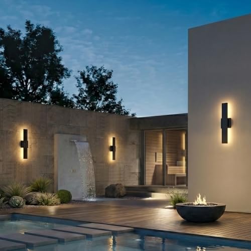 2 Pack LED Outdoor Wall Lights Dimmable (15.7in)