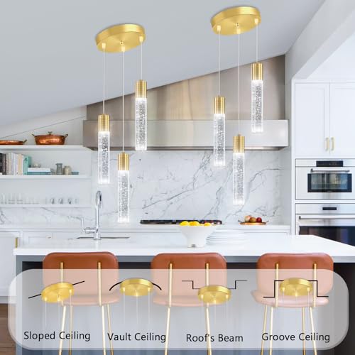 3 Lights Pendant Lights Modern LED Kitchen Island Light Bubble Pendant Light Pendant Lighting for Kitchen Island Dining Room Ceiling Hanging Lights Bedroom Mini Pendent Spot Lights