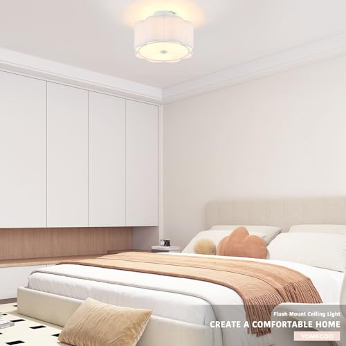 13" White Semi Flush Mount Ceiling Light