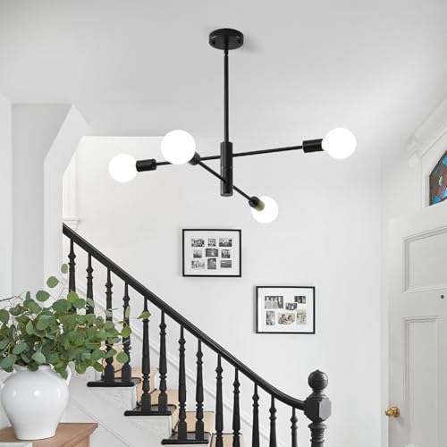 4 Light Sputnik Ceiling Light Fixture Mid Century Modern Chandelier