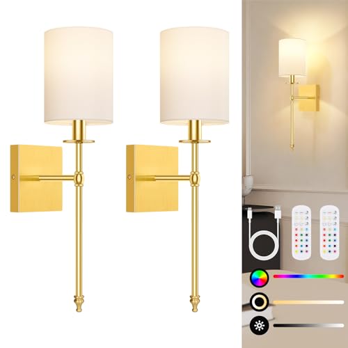 19.9 Inch Wall Sconces Battery Operated Set of 2 (2 Count)