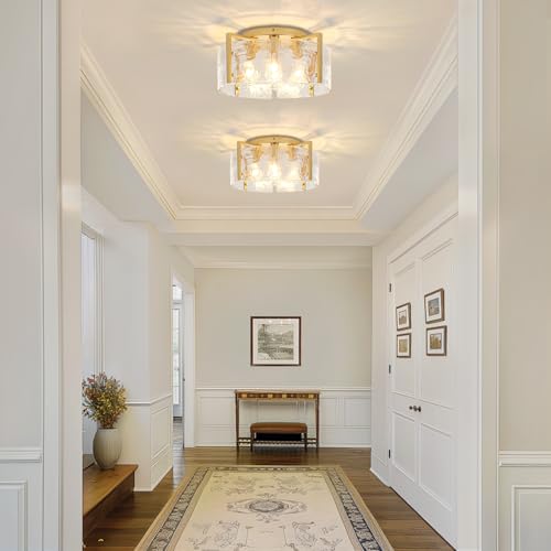 Modern Gold Semi Flush Mount Ceiling Light 4 Lights Ceiling Lamp