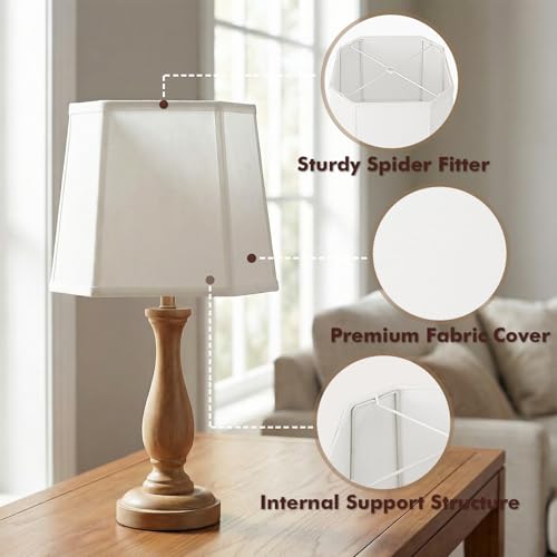 White Square Cut Corner Lamp Shades Set of 2 (2 Count)