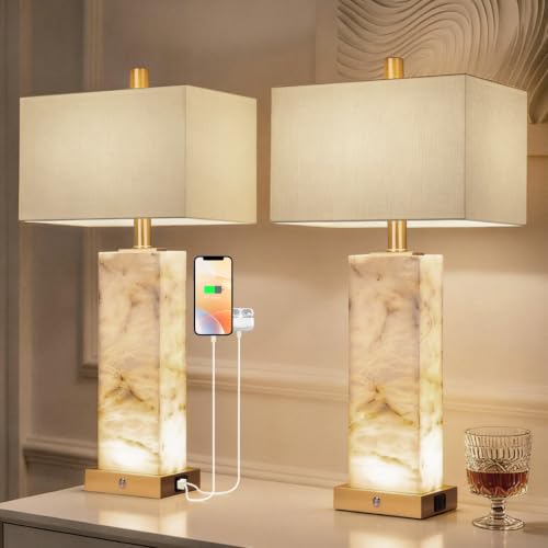 25.6" Alabaster Lamp (2 Count)