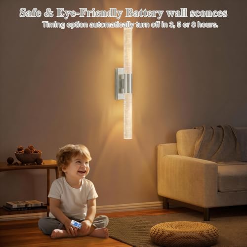 Battery Operated Wall Sconces Set of 2