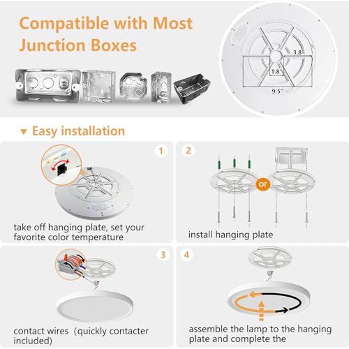 4PK 15.8 Inch Led Ceiling Light Flush Mount (4 Count)