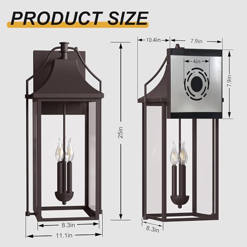 25IN Dusk to Dawn Outdoor Wall Sconce