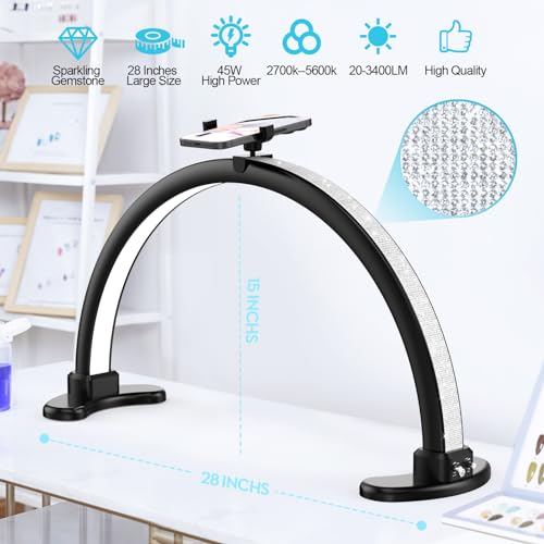 Large Half Moon LED Light for Table Nail Desk Lamp