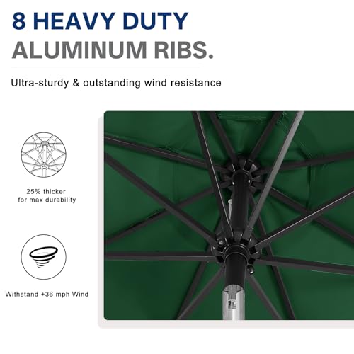 Solar Led Patio Umbrella with 32 Lights 11FT