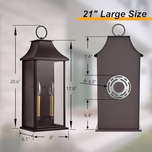 Oil Rubbed Bronze 20.6" Outdoor Wall Light