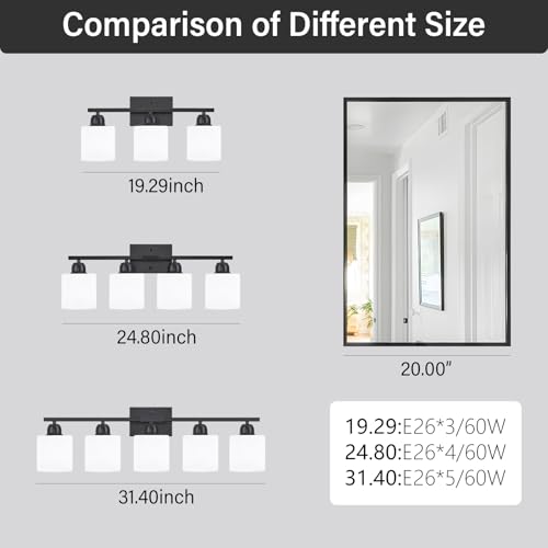 4 Light Black Bathroom Vanity Light