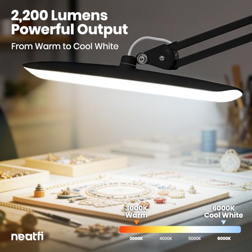 XL 2200 Lumens 20W LED Desk Lamp with Clamp