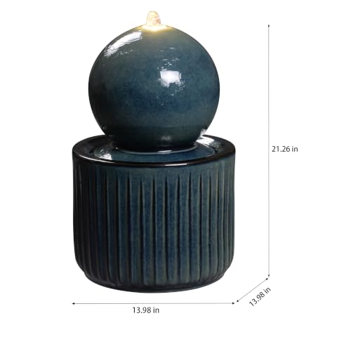 Blue Ceramic Sphere Fountain