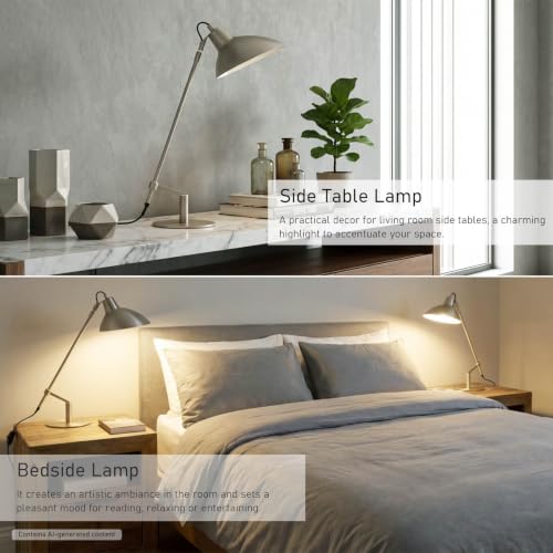 Desk Lamp Modern Industrial 100% Metal Adjustable Table Lamp 24"