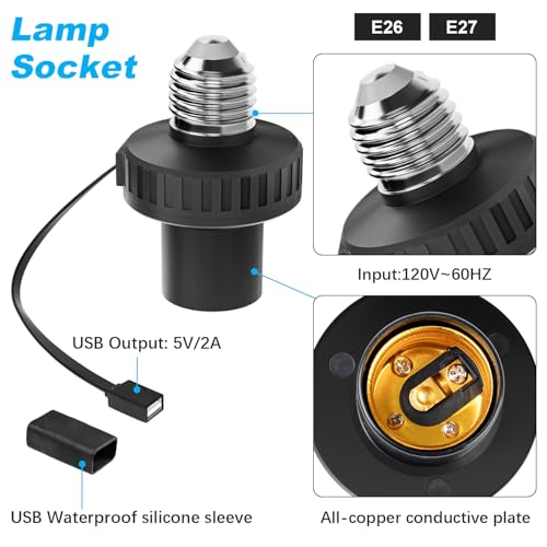 2 Pack Lamp Socket Power Adapter for Wyze Cam v3 (2 Count)