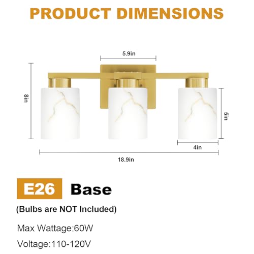 3 Light Bathroom Light Fixtures (3 Count)