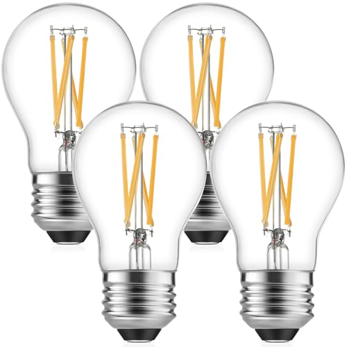 LED Refrigerator Light Bulb 60W Equivalent 120V A15 Fridge Waterproof Bulbs 6W LED Warm White 2700K E26 Medium Base Freezer Home Lighting Lamp Dimmable (4 Count)