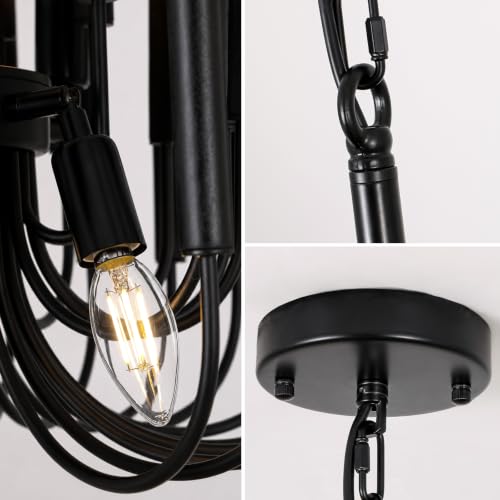 Black Wood Chandelier