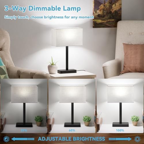 Touch Lamps for Bedroom (2 Count)