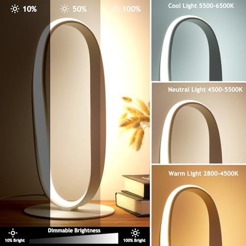 White Circle LED Table Lamp