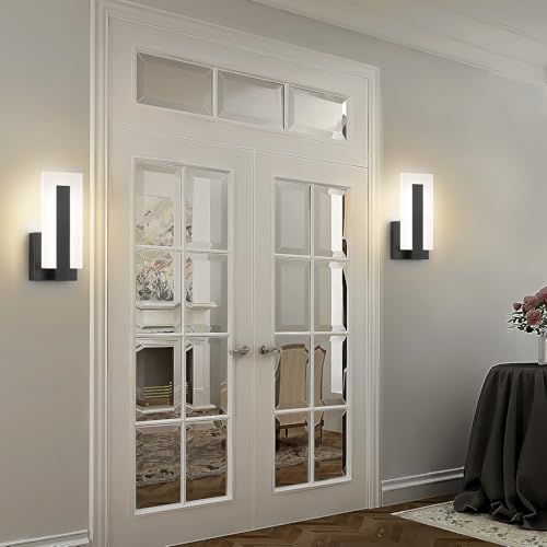 Modern Black Wall Sconces Set of 2