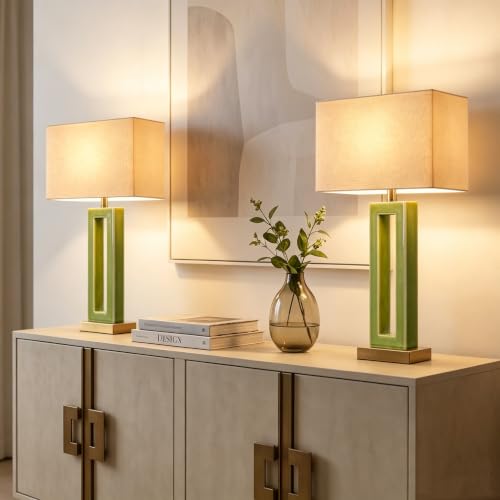 22" Modern Ceramic Table Lamps Set of 2 (2 Count)